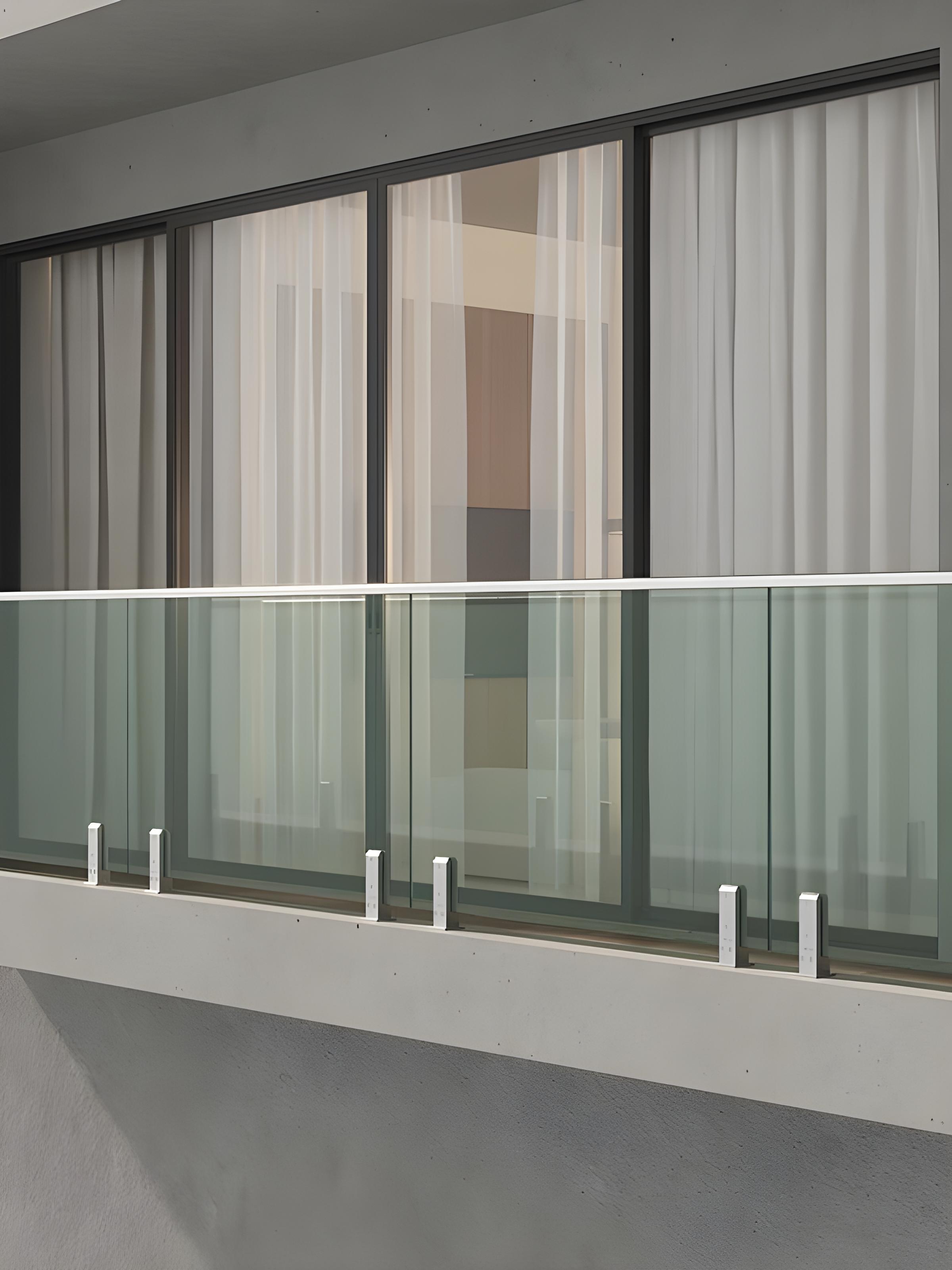 Balcony glass railing
