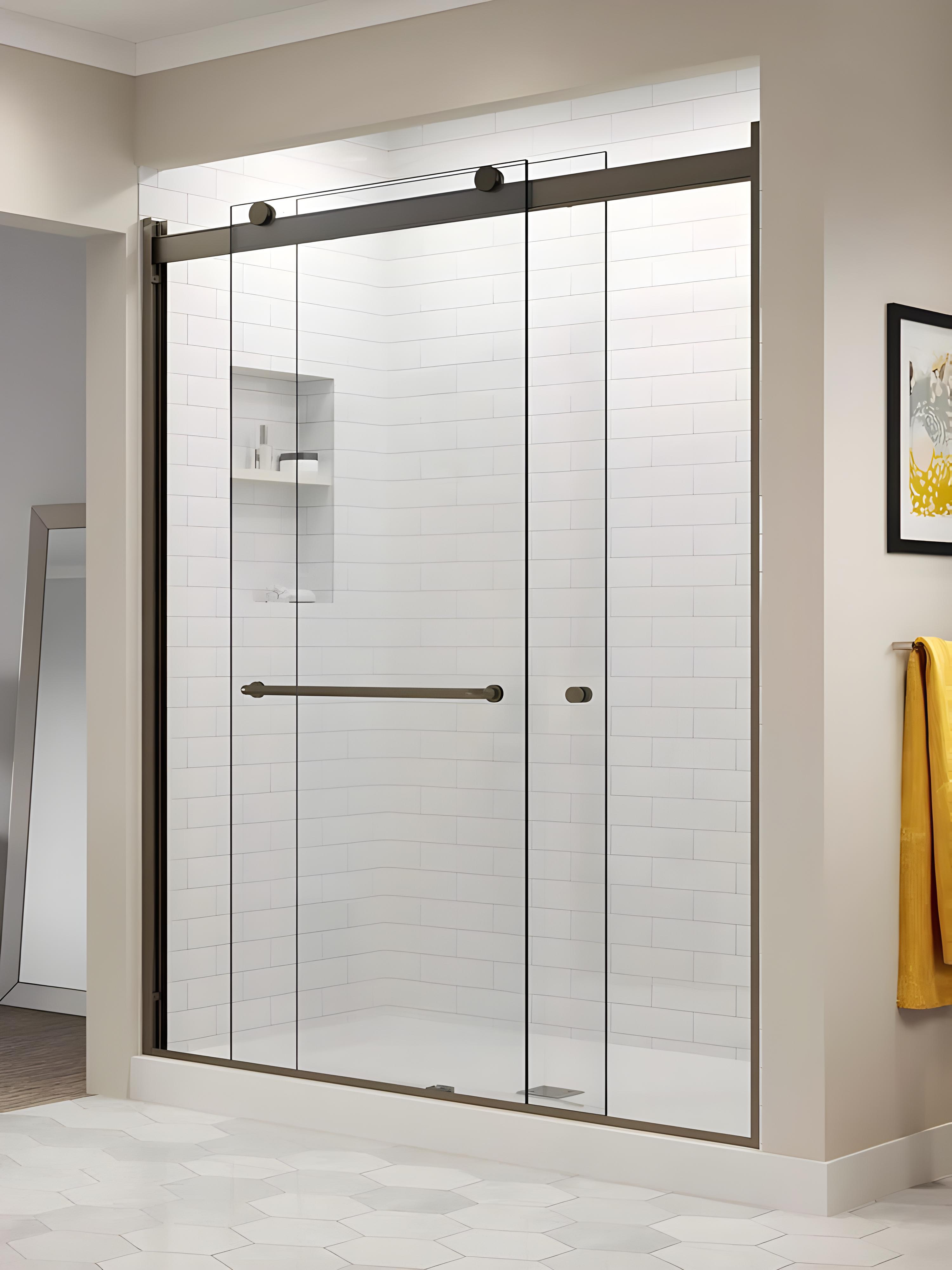 Sliding shower glass